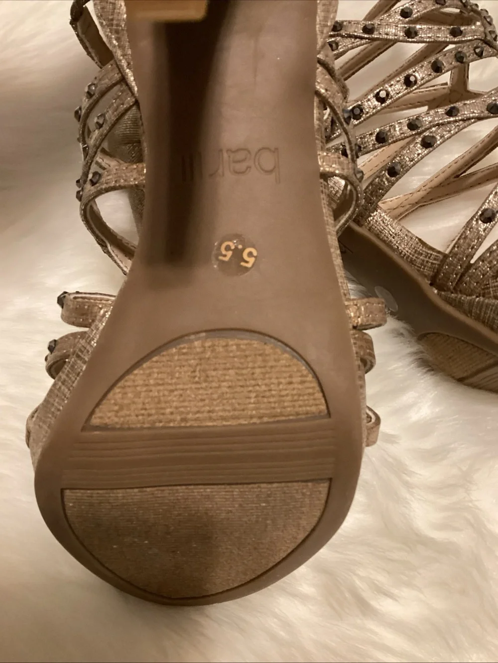 Bar III Embellished Strappy High Heel Sandal - Gold